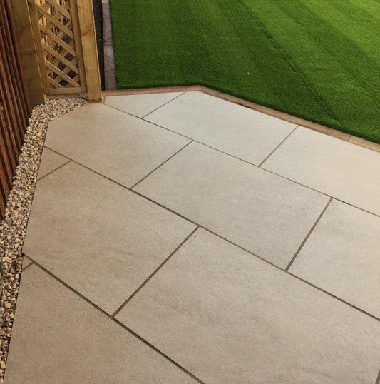 Hammerstone Beige Porcelain Paving Tiles - 900x600mm - 20mm