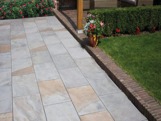 York Grey Indian Sandstone - 900x600mm - 22mm Calibrated - Paving Slabs