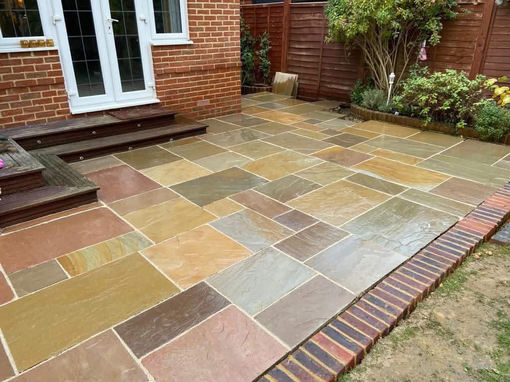 Fossil Mint Indian Sandstone - Patio Pack - 22mm Calibrated - Paving Slabs