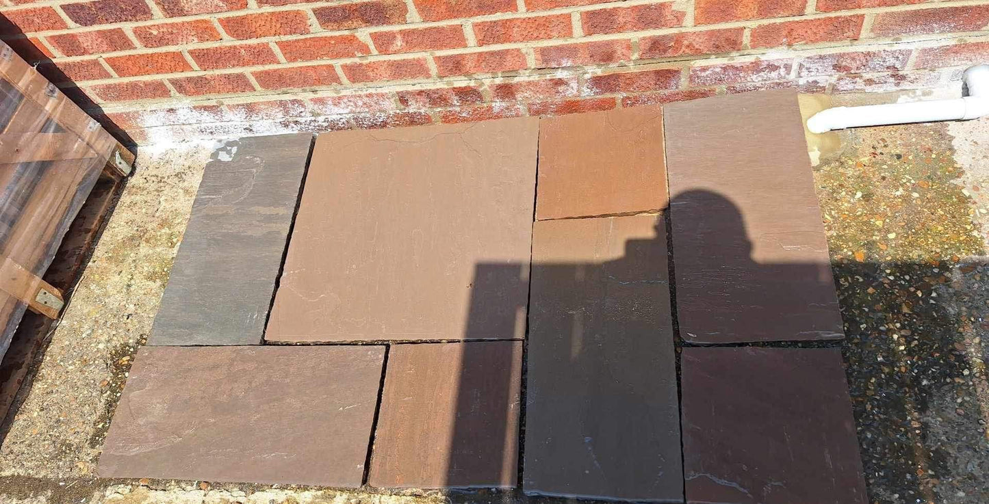 Raj Blend Indian Sandstone - Patio Pack - 22mm Calibrated - Paving Slabs