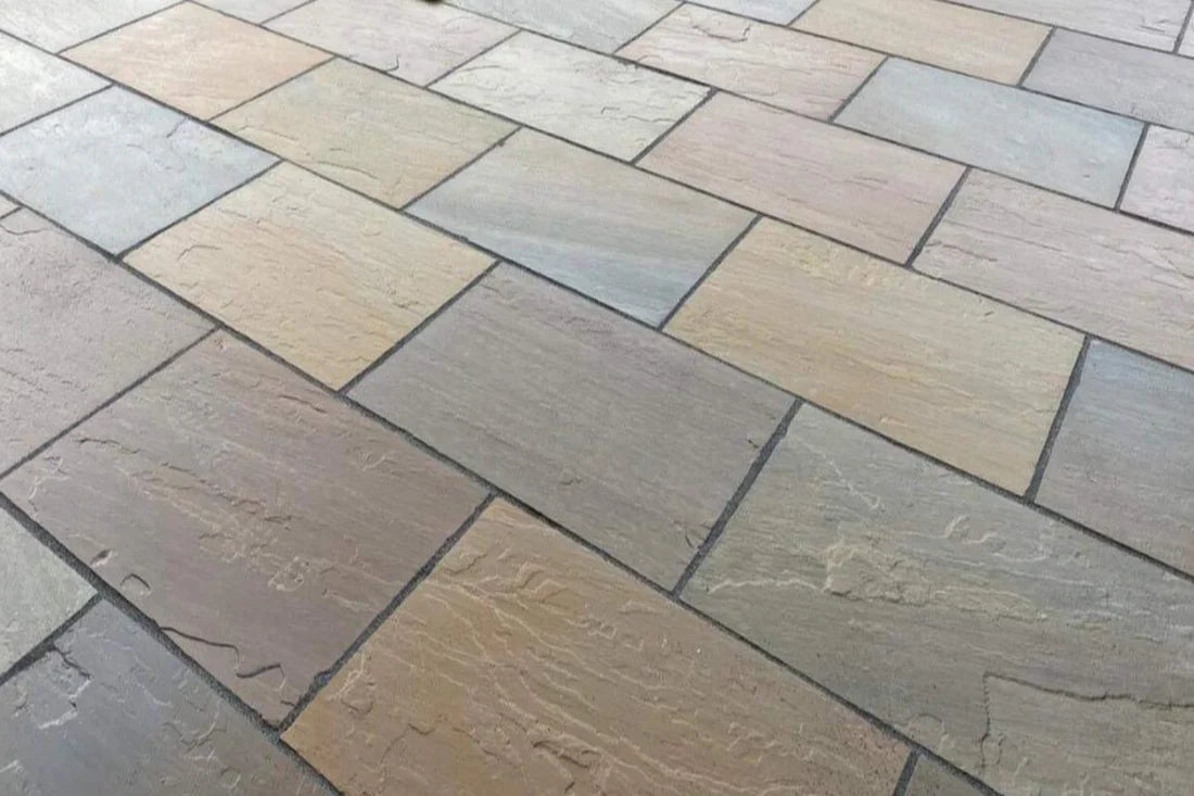 Raj Blend Indian Sandstone - 900x600mm - 22mm Calibrated - Paving Slabs