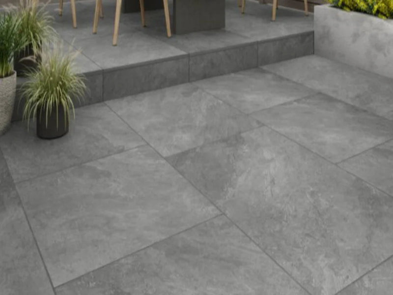 Lava Grey Porcelain Paving Tiles - 900x600 - 20mm