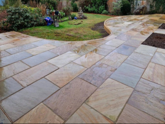 Fossil Mint Indian Sandstone - 900x600mm - 22mm Calibrated - Paving Slabs