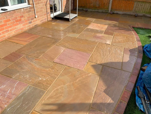 Raj Green Indian Sandstone - Patio Pack - 22mm Calibrated - Paving Slabs