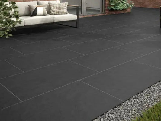 River Black Porcelain Paving Tiles - 900x600 - 20mm