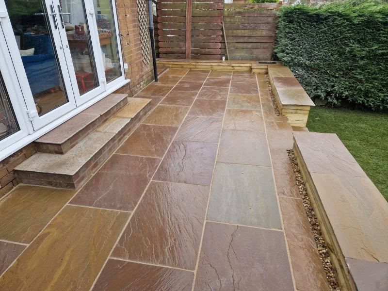 Rippon Buff Indian Sandstone - 900x600mm - 22mm Calibrated - Paving Slabs